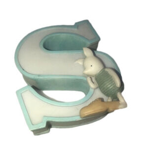 DISNEY Winnie The Pooh Piglet Ceramic Letter ‘S’ Wall Decor
